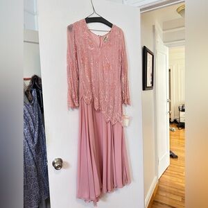 Vintage Parade Pink Silk Dress with Sequins